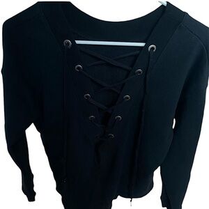 Cross tie black sweater sweatshirt